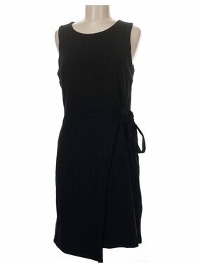 LOFT Black Sleeveless Side-Tie Sheath Dress